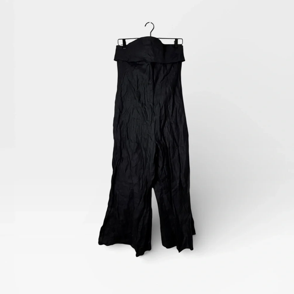 Banana Republic Black Onda Linen Jumpsuit Size 8 Petite NWT (Note Condition) (L)